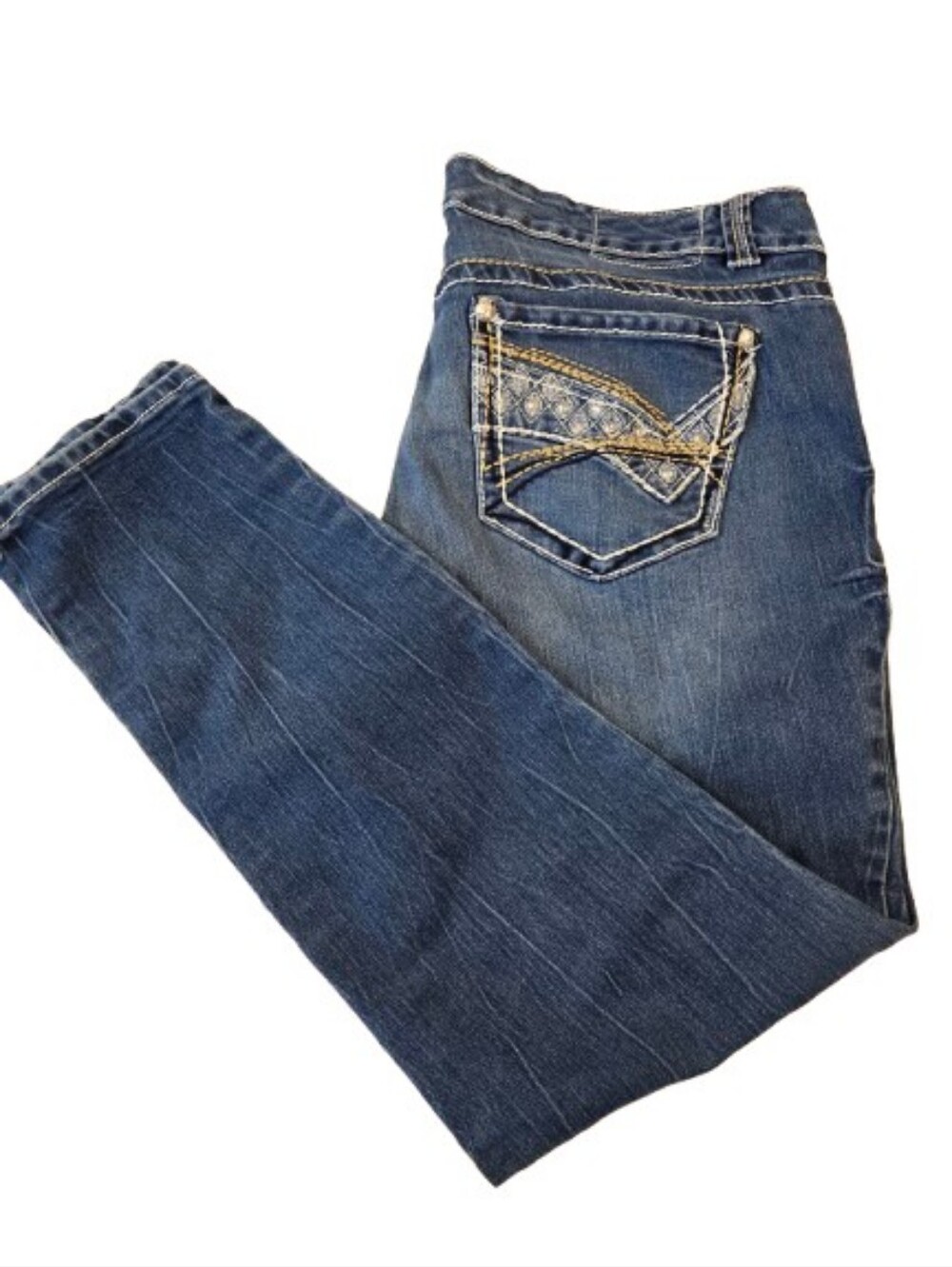 Supplies Dark Wash Mid Rise Jeans Embroidered Pockets Size 18W